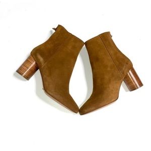 Sandro Sachs Camel Suede Booties